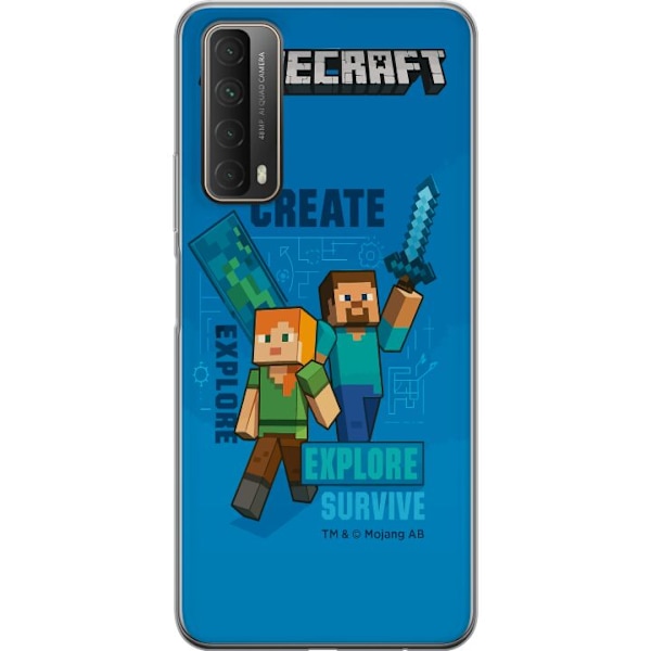 Huawei P smart 2021 Läpinäkyvä kuori Minecraft Luolastot