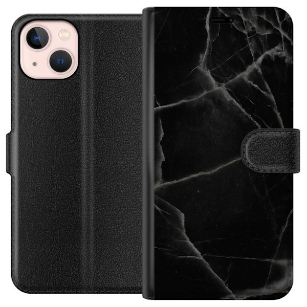 Apple iPhone 13 Tegnebogsetui Sort marmor