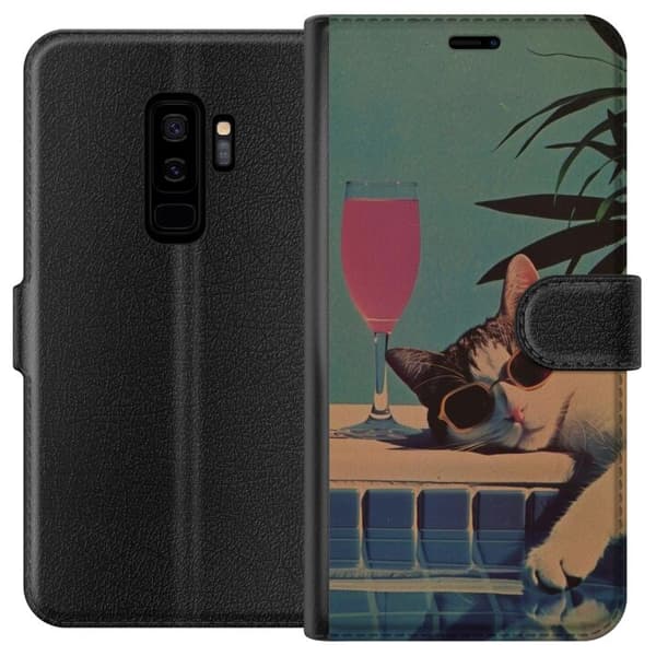 Kompatibelt Lommeboketui til Samsung Galaxy S9+ Katt ferie