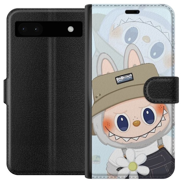 Google Pixel 6a Lompakkokotelo Labubu hattuineen - Pop Mart -hahmo Mr. Butcher retrotyylillä ja luonteella