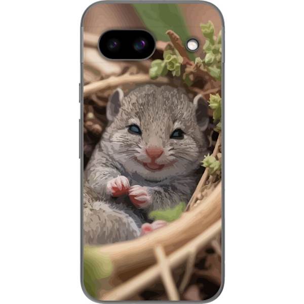 Google Pixel 8a Genomskinligt Skal Råtta Leende Djurmotiv Stadsmotiv Urban Grafisk Design Populärt Roligt Motiv Art Stil