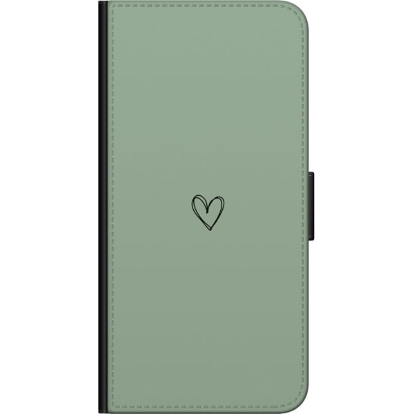 Sony Xperia 5 Plånboksfodral Hjärta Grön