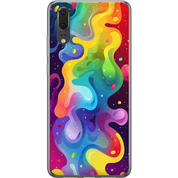 Huawei P20 Genomskinligt Skal Color Splash Abstrakt Konst Design Färgstarkt Mönster Modern Populär Väggkonst Grafiskt Trend
