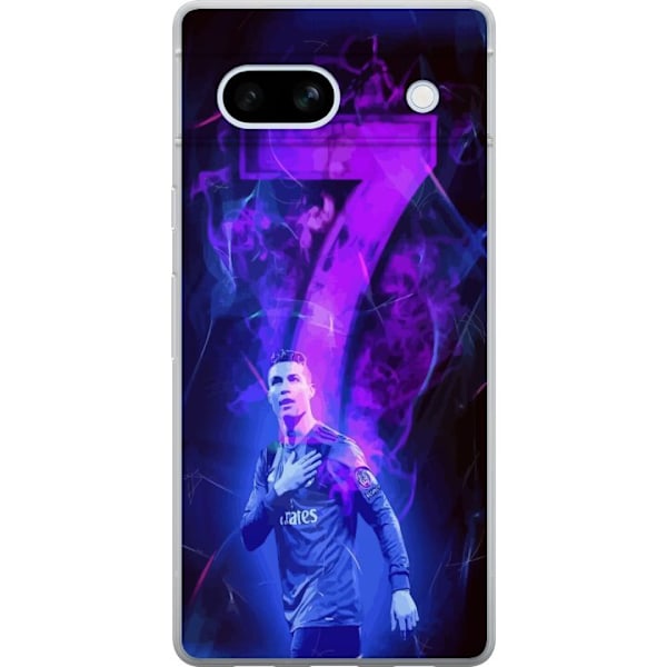 Google Pixel 7a Genomskinligt Skal Ronaldo 7 – Fotbollslegend i Action för Fans