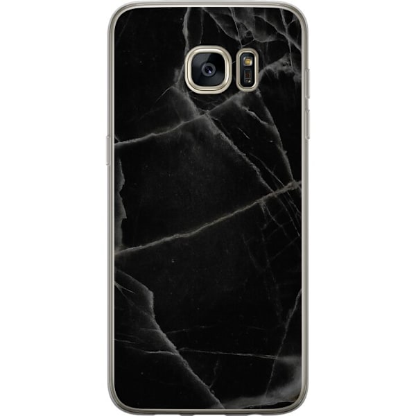 Samsung Galaxy S7 edge Läpinäkyvä kuori Musta marmori