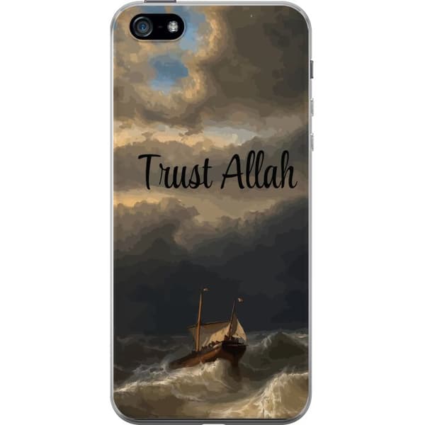 Kompatibelt Mobildeksel til Apple iPhone 5 Trust Allah över stormigt hav brun