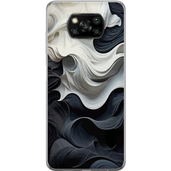 Kompatibel Mobilcover til Xiaomi Poco X3 NFC Silke Sort/Hvid