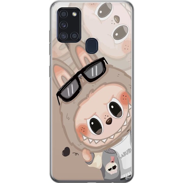 Samsung Galaxy A21s Läpinäkyvä kuori Labubu Rainbow Chaos