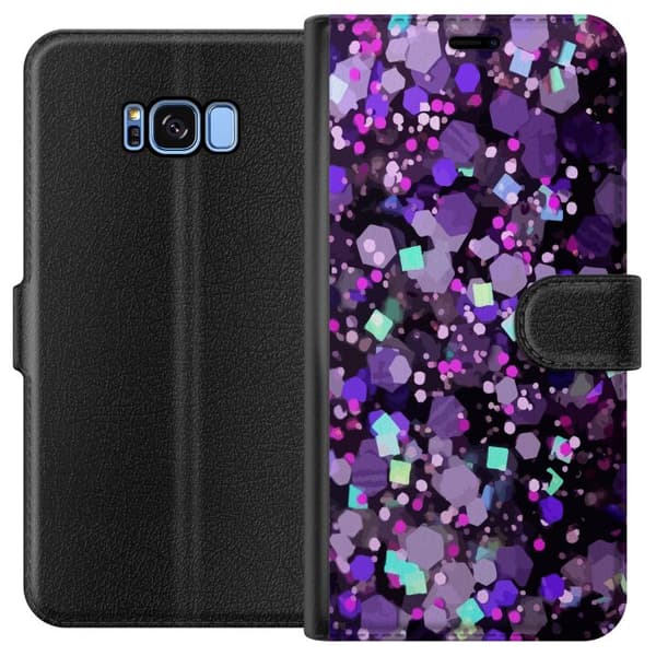 Kompatibelt Lommeboketui til Samsung Galaxy S8 Lilla Glitter