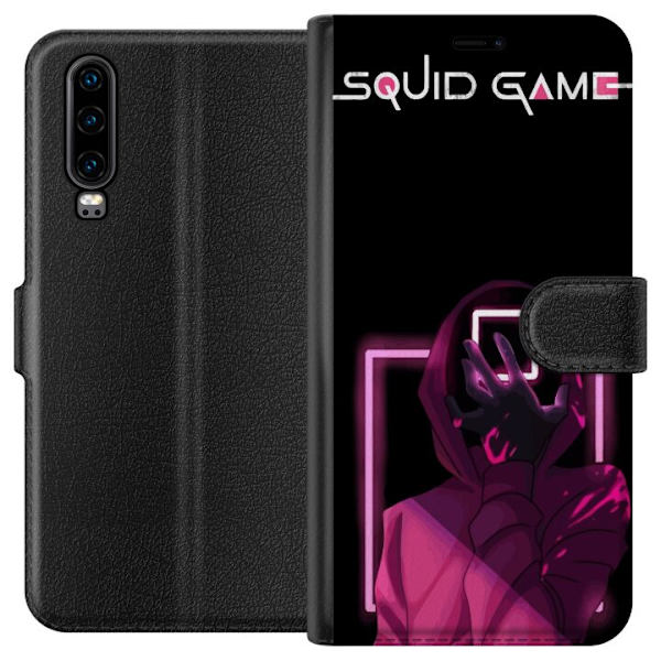 Huawei P30 Tegnebogsetui Squid Game Tema Populær Serie Motiv Grafisk Ikonisk Design Asiatisk Popkultur Spænding Drama