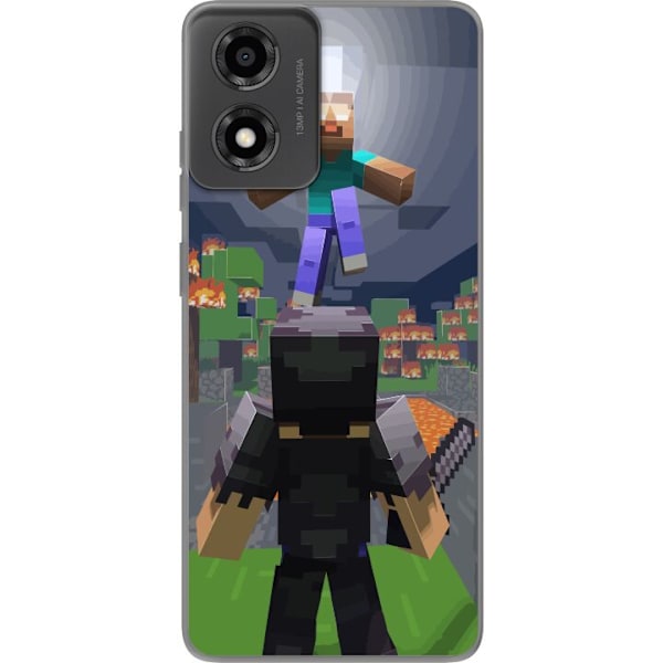 Motorola Moto E14 Genomskinligt Skal Minecraft