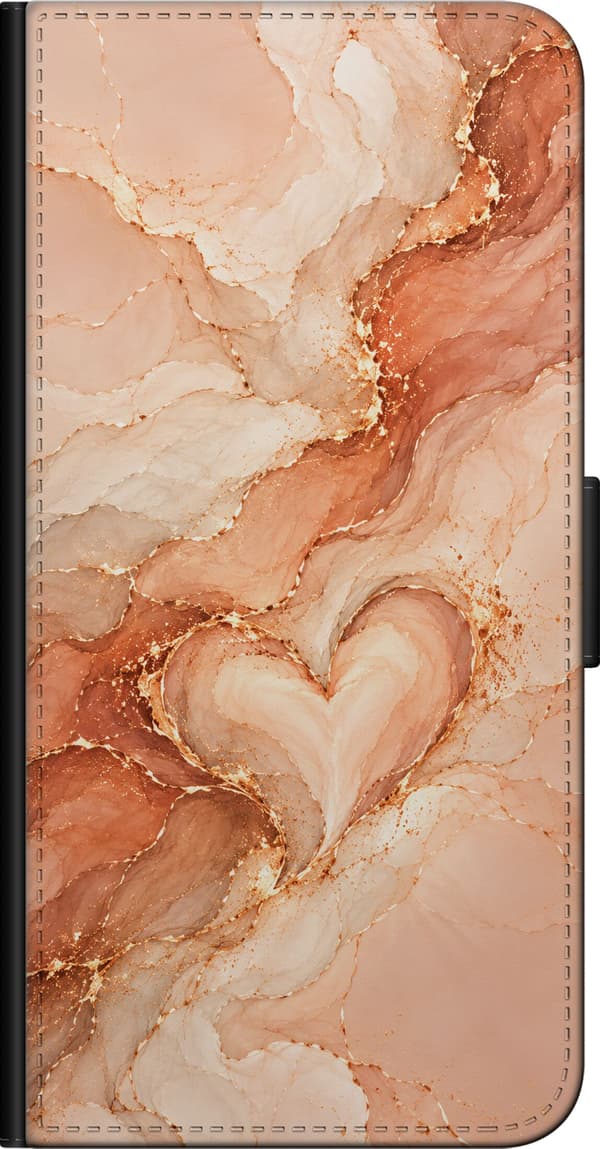Kompatibel Tegnebogsetui til Samsung Galaxy Note10+ Ferskenmarmor orange