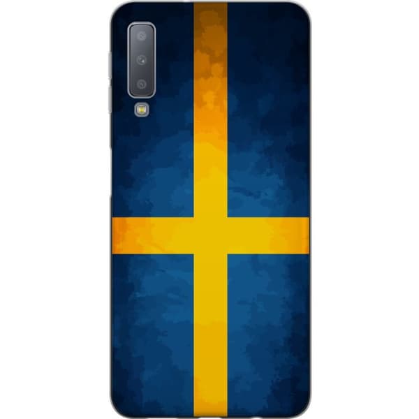 Kompatibelt Mobildeksel til Samsung Galaxy A7 (2018) Svenska flaggan blå
