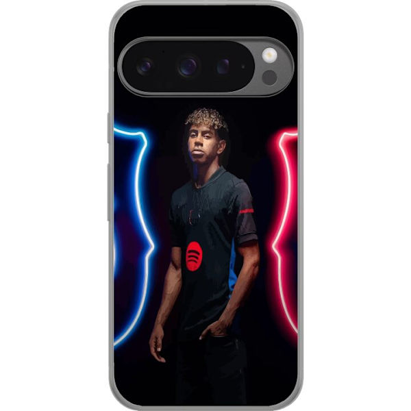 Google Pixel 9 Pro XL Gennemsigtig cover Yamal Fodbold FC Barcelona Ung Talent Spiller Fodboldstjerne Spanien La Liga Populært Motiv