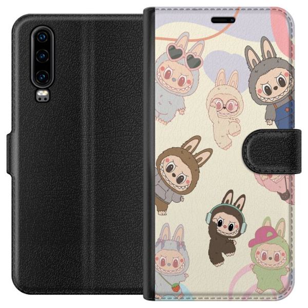 Huawei P30 Tegnebogsetui Labubu Pop Mart Samling Motiv Figur Samling Design Populært Art Toy Pop Mart Kreativ Grafisk