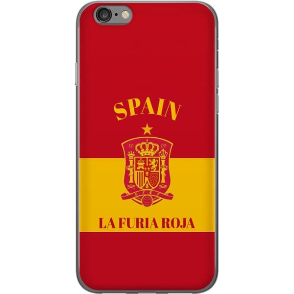 Kompatibelt Mobildeksel til Apple iPhone 6 Den Røde Furu med Spanias flagg og klassisk supporterdesign rød