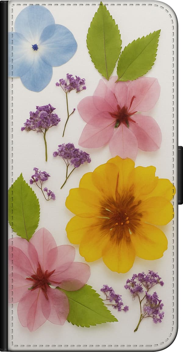Kompatibel Tegnebogsetui til OnePlus 9 Pro Pressede blomster