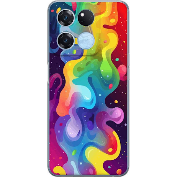OnePlus Ace Racing Genomskinligt Skal Color Splash Abstrakt Konst Design Färgstarkt Mönster Modern Populär Väggkonst Grafiskt Trend