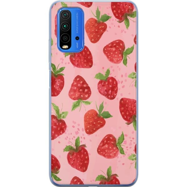 Xiaomi Redmi 9T Läpinäkyvä kuori Mansikkahaaveet - Retrot t