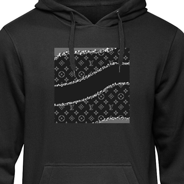 Børne-Hoodie | Blød Hættetrøje til Børn Louis Vuitton Bølger sort 9-11 År