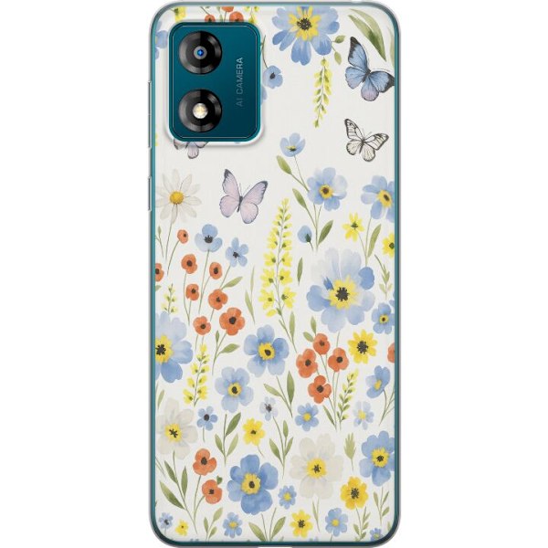 Motorola Moto E13 Genomskinligt Skal Sommarblommor
