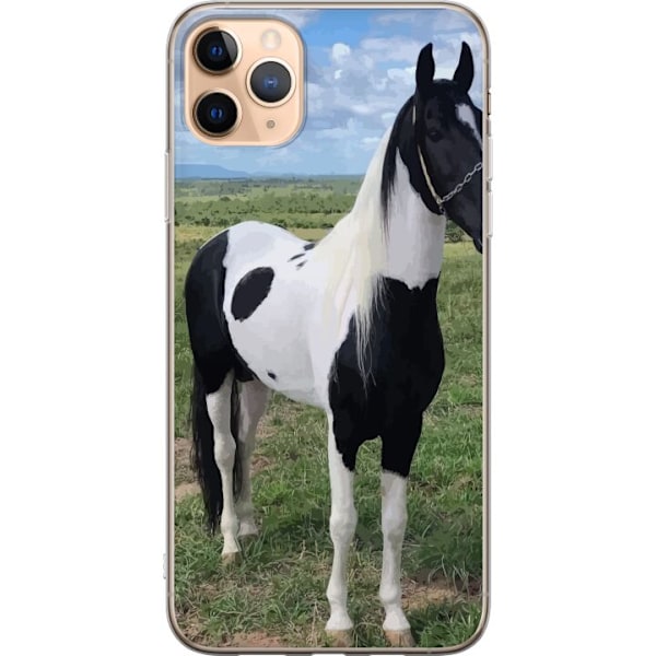 Apple iPhone 11 Pro Max Genomskinligt Skal Hästmagi – stiliserad häst i lugn färgskala