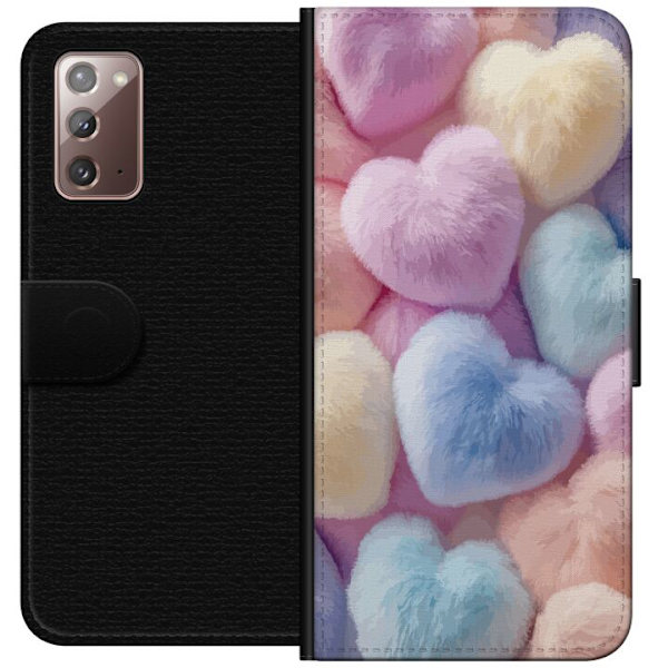 Samsung Galaxy Note20 Plånboksfodral Hjärtan Kärlek Grafisk Design Romantiskt Motiv Populärt Symbol Grafiskt Mönster Dekoration