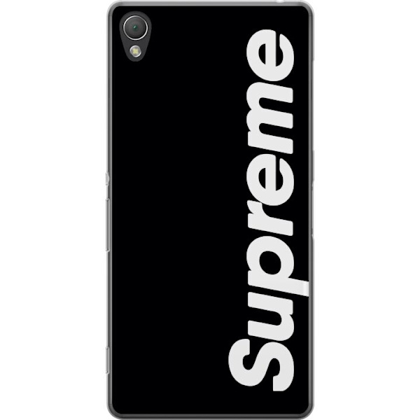 Sony Xperia Z3 Gennemsigtig cover Supreme Sort Hvid Streetwear Design Klassisk Modeikon Trend Urban Stil Grafiskt Motiv Populær
