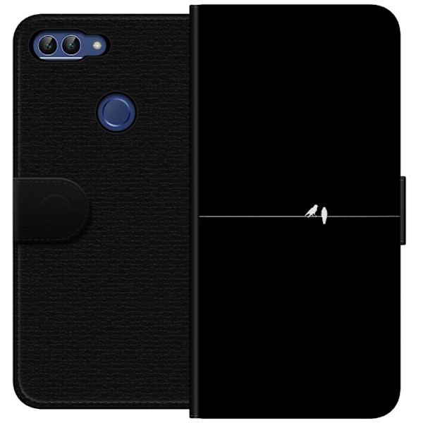 Huawei P smart Tegnebogsetui Minimalistiske fugle sort