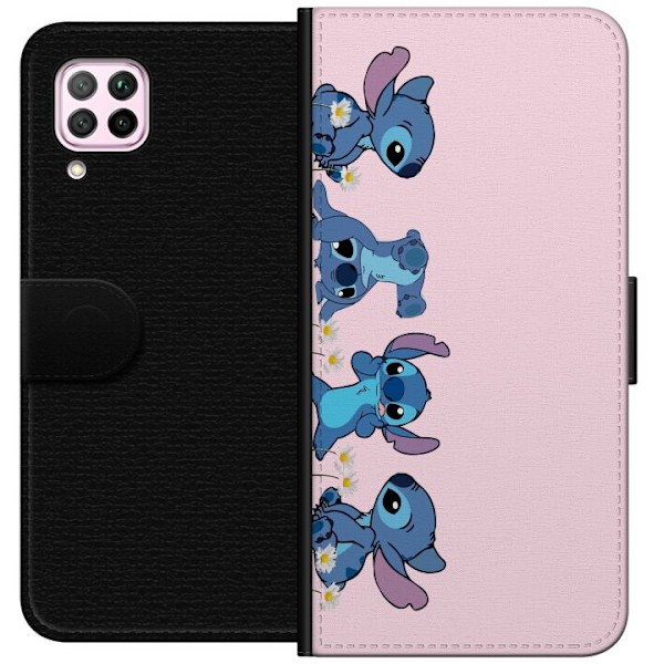 Huawei P40 lite Plånboksfodral Stitch Skratt & Bus – Perfekt för Mobilskal eller Poster