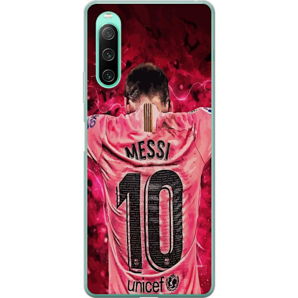 Sony Xperia 10 IV Läpinäkyvä kuori Messi Jalkapallo Barcelona Argentiina Motivoiva Legendaarinen Pelaaja FC Barcelona Numero 10 Urheilu Jalkapallo