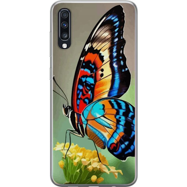 Samsung Galaxy A70 Gennemsigtig cover Sommerfugl Natur Sommer Motiv Vinger Farverig Design Populær Dekoration Grafisk Eksotisk Tema