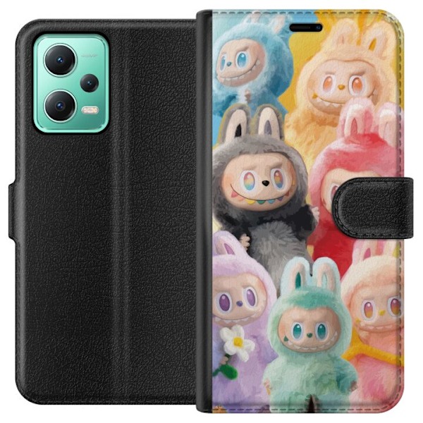 Xiaomi Redmi Note 12 Plånboksfodral Labubu Sketch Style – H