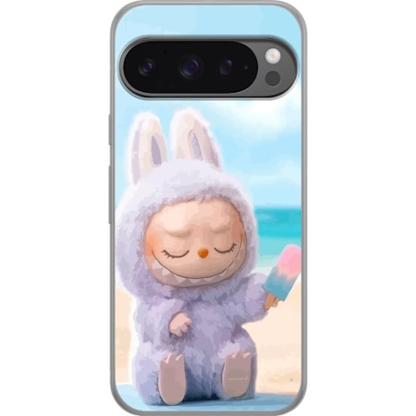 Google Pixel 9 Pro XL Gennemsigtig cover Labubu Lyserød Stemning