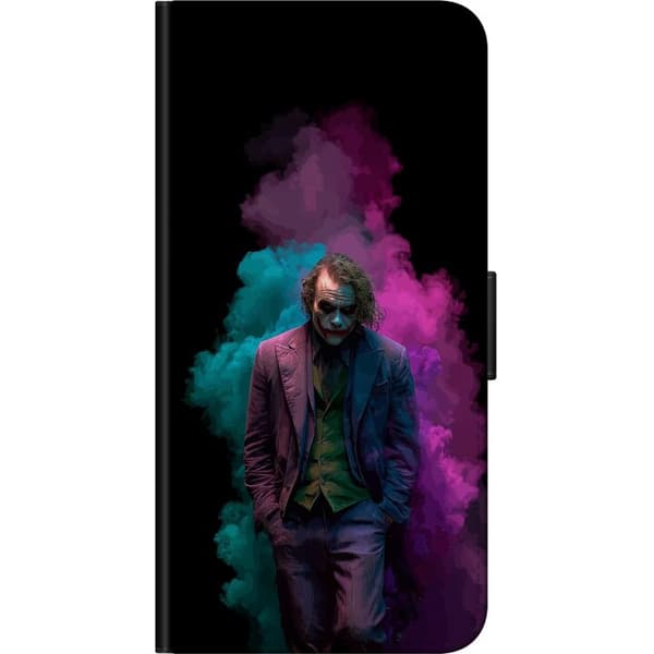 Kompatibel Tegnebogsetui til OnePlus 8 Jokeren omgivet af blå og lilla røg på sort baggrund sort