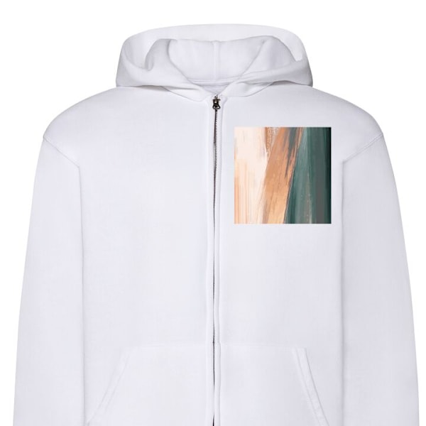 Zip-Hoodie | Huvtröja med Dragkedja för Vuxna Abstrakt Möns vit M