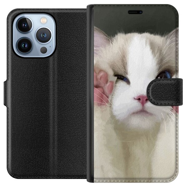 Apple iPhone 13 Pro Plånboksfodral Katt Hej