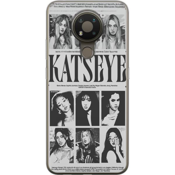 Kompatibelt Mobildeksel til Nokia 3.4 KATSEYE svartvit poster grå