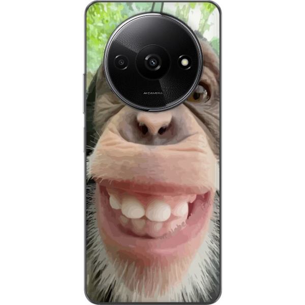 Xiaomi Redmi A3 Läpinäkyvä kuori Simpanssi Selfie Rauhallinen Graafinen Suunnittelu Apinan Aihe Suosittu Urban Art Tyyli