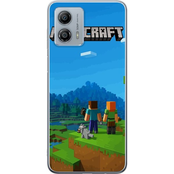 Motorola Moto G53 Genomskinligt Skal Minecraft Key Art