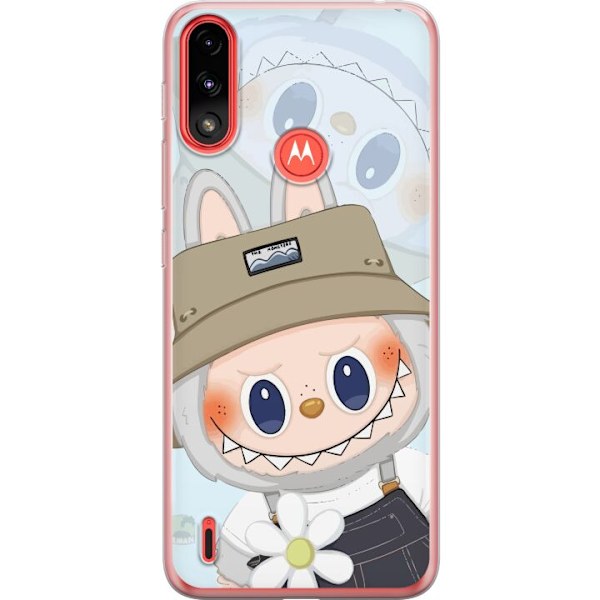 Motorola Moto E7 Power Läpinäkyvä kuori Labubu hattuineen -