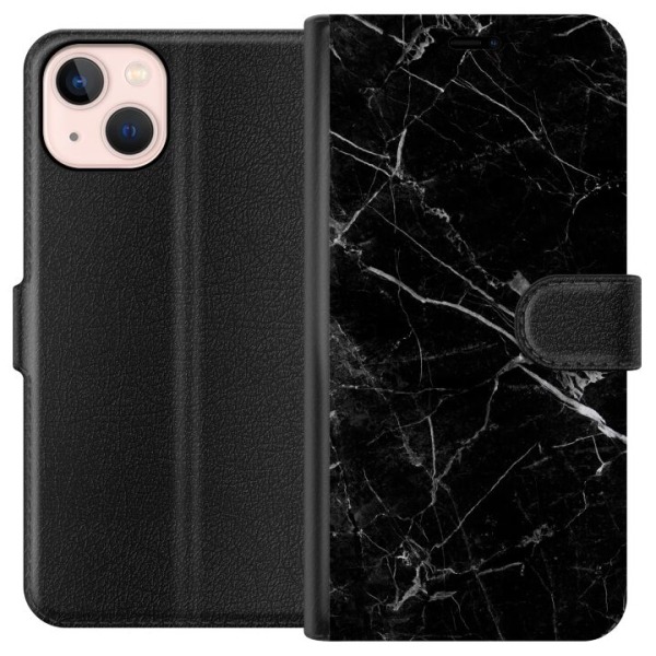 Apple iPhone 13 Plånboksfodral black marble