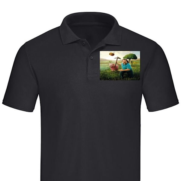 Poloshirt til Voksen | Elegant Poloshirt A Minecraft Movie Sort X-Large
