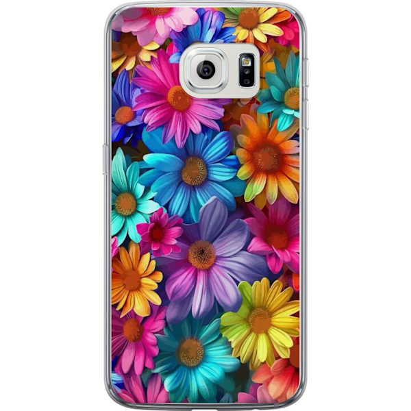 Samsung Galaxy S6 edge Genomskinligt Skal Gerbera Blommor Färgglad Dekor Blommotiv Populärt Heminredning Färg Rik Väggkonst Design
