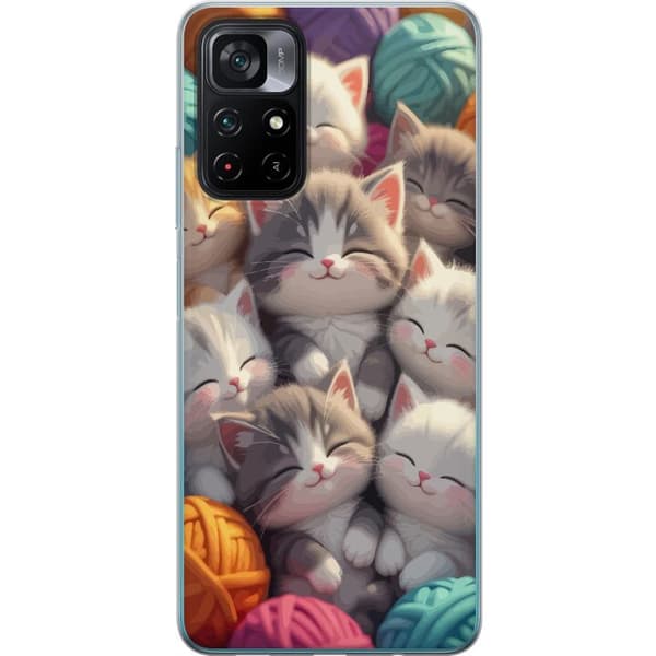 Kompatibelt Mobildeksel til Xiaomi Poco M4 Pro 5G Sovande kattungar beige