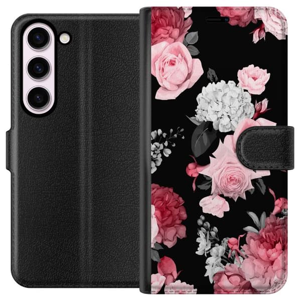 Kompatibelt Plånboksfodral till Samsung Galaxy S23 Blommor
