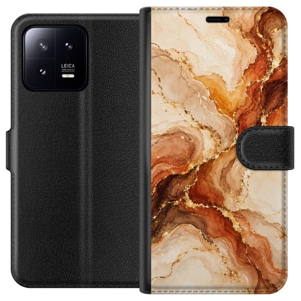 Kompatibelt Plånboksfodral till Xiaomi 13 Höstagat beige