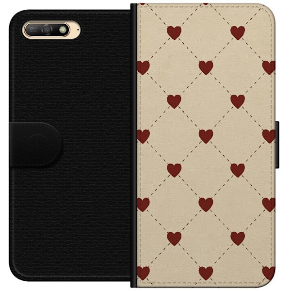 Huawei Y6 (2018) Tegnebogsetui Hjertegitter