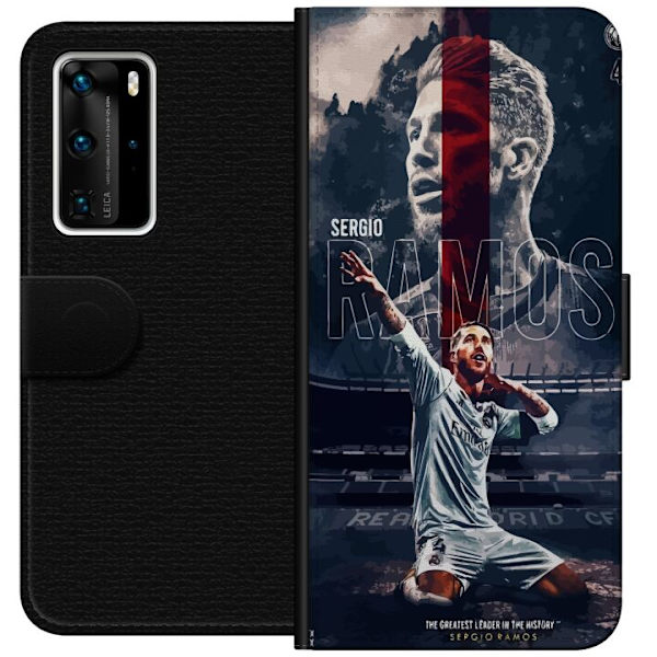 Huawei P40 Pro Tegnebogsetui Ramos Fodboldlegende Motiv Spiller Real Madrid Spanien Tilbage Ikonisk Navn Fodboldstjerne Sport