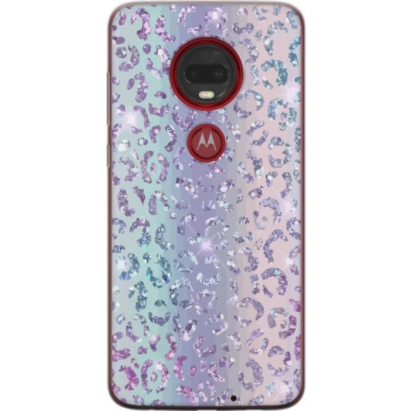 Motorola Moto G7 Plus Gennemsigtig cover Glitter Leopard